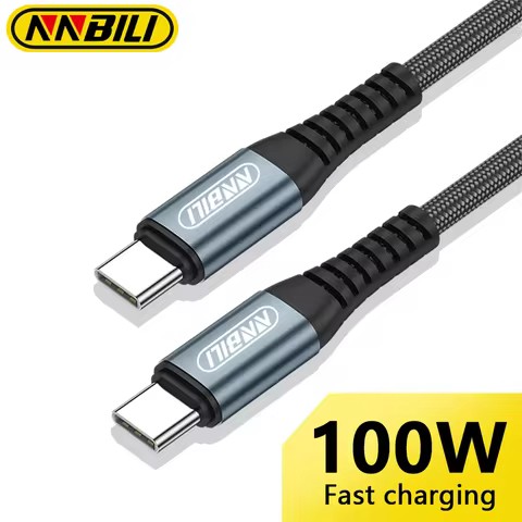 NNBILI 100W USB C To USB Type C Cable USBC PD Fast Charging Charger Cord C-C 5A TypeC Cable 1M 2M Fo