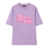 เสื้อยืดคอกลมแขนสั้น Drew House Gum Letter สำหรับผู้ชาย สวมใส่สบาย ผ้าฝ้าย ทรงหลวม ฤดูร้อน 2025 สไตล