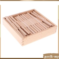 [PerfkMY] Montessori Materials Math Toy Wooden Spindle Box 45pcs Spindles Mathematics Counting Educa