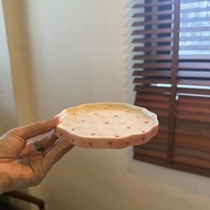 French Ins Retro Christmas Handmade Pure Ceramic Coffee Cup Plate High Aesthetic Afternoon Tea Desse