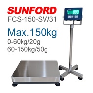 SUNFORD FCS-150-SW31 เครื่องชั่งดิจิตอล 150 กิโลกรัม หัวอ่าน จานชั่งสแตนเลสขนาดใหญ่ ต่อคอมพิวเตอร์ได