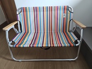 露營雙人椅（LOGOS NEOS 雙人彩色條紋摺疊椅）