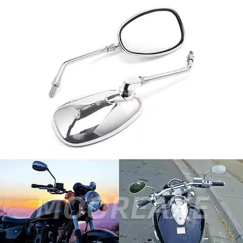 For Suzuki Boulevard C50 M109R M50 C90 Motorcycle Rear View Mirrors Chrome 10mm Side Mirror