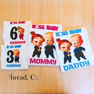 Boss Baby Special Custom Birthday Gift for Baby Boy Baby Girl design add on age and name Printing Ts
