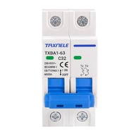 TAXNELE การตรวจสอบวงจรรวม B 2P Ac/dc MCB 6A/10A/16A/20A/25/32A/40A/50/63A เบรกเกอร์