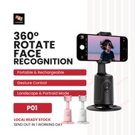 P01 Auto Rotate Gimbal AI Face Tracking Camera Stabilizer Table Tripod Phone Stand Live Vlog Gimbal 