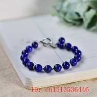 Natural Lapis Lazuli 8MM JADE Beads Bracelet Adjustable DIY Bangle Jewellery Fashion Accessories Hand-Carved Man Luck Amulet