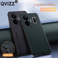 Leather Casing for Oppo Realme GT Neo 5 RMX3706 Phone Case Luxury Carbon Fiber Soft Silicone Edges Hard Back Armor Shockproof Cover Z5