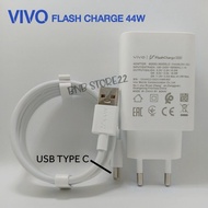Original VIVO V40 Lite Charger 44W Full Set Usb Type C Data Cable Flash Charge 44 Watt Charger Adapt
