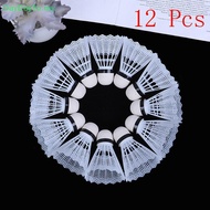 DayDayTO   12 Pcs White Plastic Badminton Ball Shuttlecos Sport Training Sport   MY