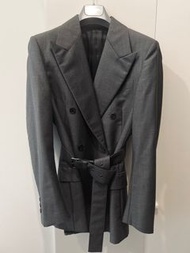 PRADA 灰色西裝外套/腰帶 Size 38
