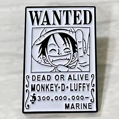 MONKEY D LUFFYS DEAD OR ALIVE WANTED poster manga art enamel pin metal badge hot pirate Anime brooch