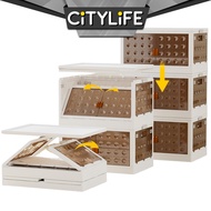 Citylife 73L-125L Folding Storage Cabinet Wardrobe Organizer Stackable Double Door Foldable G-51444546