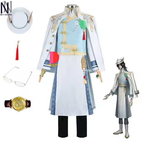 Identity V Game Mr. Xie Cosplay Costume with Wig Qilin Merchant Wu Chang Uniform Qilin of The East W