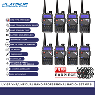 PLATINUM by BAOFENG UV-5R Dual Band Professional Two Way Radio set of 8 (NTC Type-Approved)