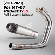 For MT07 FZ07 MT-07 System Escape Slip On Front Tube Link Pipe Connect Original full Motorcycle Exha