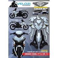 VELOZI YAMAHA Y16 Y16ZR (NOT ABS) EX SPECIAL EDITION CRYSTAL WHITE BLACK BODY COVER SET -STICKER TAN