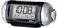 Seiko Clock Clock Alarm Clock Radio Digital Loud PYXIS Pixis 01: Black Metallic Body Size: 3.8 x 8.7