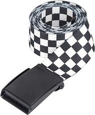 Cyllde Money Belt for Travel Checkered Belt Can Be Fixed Untie Easily Cuttable Black White Grid Strap for Clothing Decoration Tactical Keychain,Military Keychain