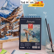 Sổ vẽ màu nước giấy vẽ độ bền cao Artwork Klong dày 20 tờ KLong bám màu A5 320gsm MS 785 VPP TUE MIN
