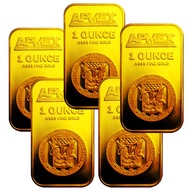 1 Oz Apmex Gold Bar 24K Gold Plated Bullion 999 Fine Gold Plated Ingot Badge Coin In Stock