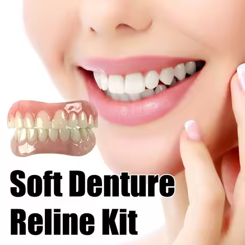 Oralhoe Soft Denture Reline Kit Beads Moldable Thermal Fitting Fix Loose Denture Cosmetic Snap On Sm