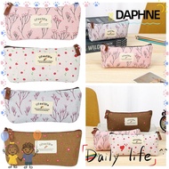 ♞DAPHNE Pastoral Floral Pencil Case Fashion Pencil Box Pen Bags Stationery Bag
