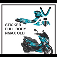Stiker Decal Motor NMAX OLD Full Body Motif Garis Biru Hitam