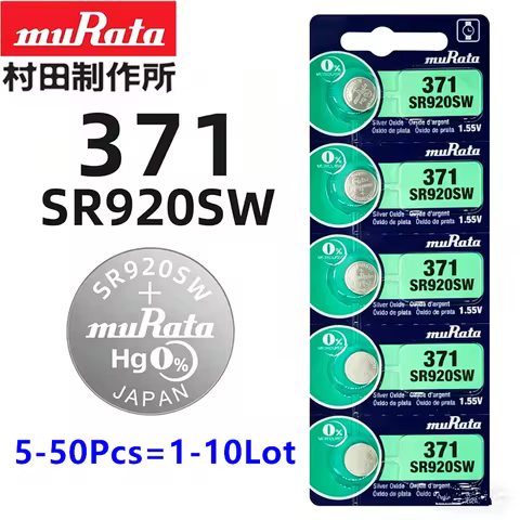5-50Pcs MuRata Original button battery SR920SW watch battery AG6/LR920 electronic 371A quartz watch 