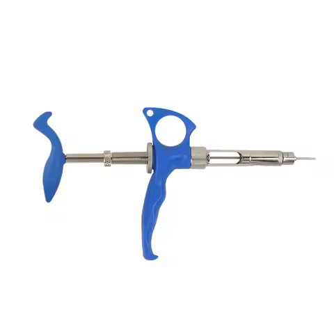 Animal Microchip Metal Injection Gun for 2.12*12mm Needle, Pet Chip Syringe Repeated Injection