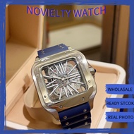 Santos Skeleton Quartz Watch Men's Steel Band Watch 904L