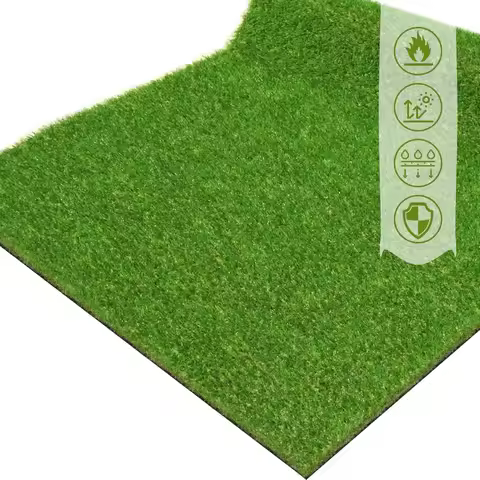 Artificial Grass Turf Lawn 10' x 10' Outdoor Rug, 0.8" Premium Realistic Turf for Garden, Yard, Home