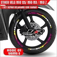 MIO 125/MIO M3/MIO Z RIMS STICKERS 1 SET FRONT REAR CODE 01 YAMAHA MIO RIM STICKERS