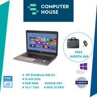 [Refurbished] | HP ELITEBOOK 840 G1 14.1" | Intel Core i5-4300 4th Gen | 8GB Ram | 500GB HDD / 256GB