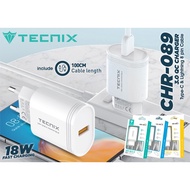 Original QC 3.0 18W Fast Charging TECNIX CHR-089m Charger Adapter / QC 3.0 18W Fast Charging TECR-08