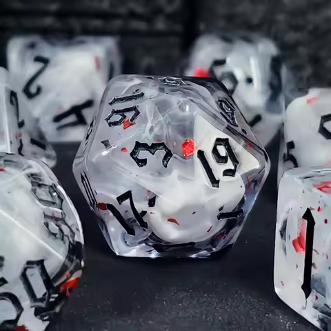 7Pcs/set Knight's Tale Theme Dice Set Resin Material Dice Digital Dice with Crushed Foil Dice DND RP