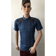 (M-2XL)F2000 MAN DENIM REGULAR SHORT SLEEVE SHIRT M L XL 2XL