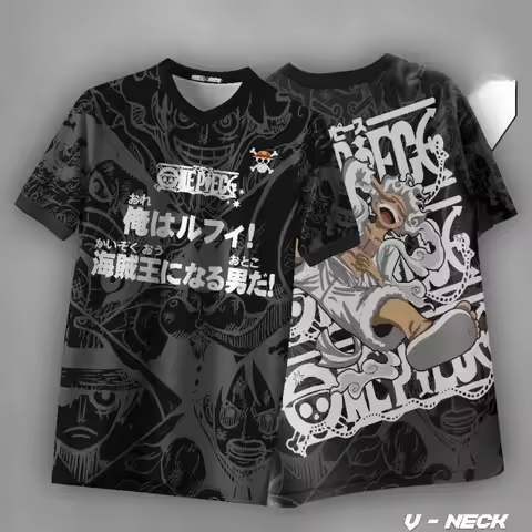 One Piece Luffy Sanji Zoro Anime Polo T Shirt Vintage Jersey Style Unisex 3D Full Print Y2K Harajuku