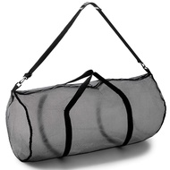 Mesh Duffle Bag with Zipper and Adjustable Shoulder Strap, 15” x 36” - Multipurpose, Oversized Gym B