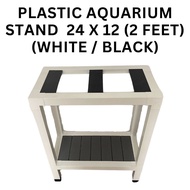 PLASTIC AQUARIUM STAND - 24 X 12 (Suitable for 2 Feet Aquarium) (White / Black) - Fish Tank Aquarium