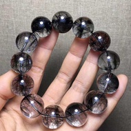 18mm Natural black hair crystal bracelet  天然黑发晶手链