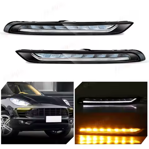 LED DRL For Porsche Macan 95B Base S Turbo GTS 2.0T 3.0T 2014-2017 Daytime Running Light Turn Signal
