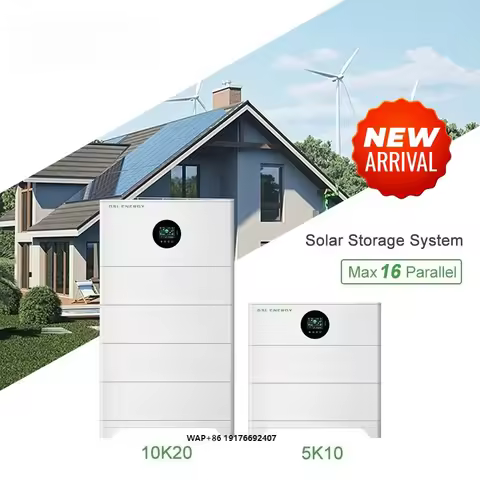 GSL ENERGY All in One Stackable 5kWh Battery with 5kVA Hybrid Grid Inverter Solar Storage Power Syst