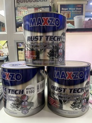 MAXZO Rust Tech สีรองพื้นและสีทับหน้ากันสนิมรวมกันในหนึ่งเดียว สีดำ สีขาว สีเทา