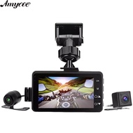 MT80 Motorcycle Dash Camera Front Rear Dual Camera 3 Inch Screen 720P 120° Wide Angle Fisheye Lens Video Recorder