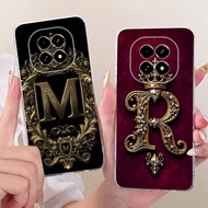 For Realme V60 V60s Fashion Crown Initial Letter Couple Phone Case RealmeV60 V 60 60S 5G Soft Silico