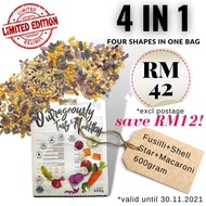 Eatalian Express 8+ Months Baby Adult Pasta Sayuran 4 In 1 Pasta Sayuran Kanak-kanak No Egg 100g 250