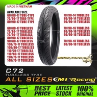 TAYAR MOTORSIKAL CMI C-72 TYRE 60, 70 ,80, 90, 100, 110, 120, 140 -14, 16, 17, 18 (BUNGA DIAMOND PAT