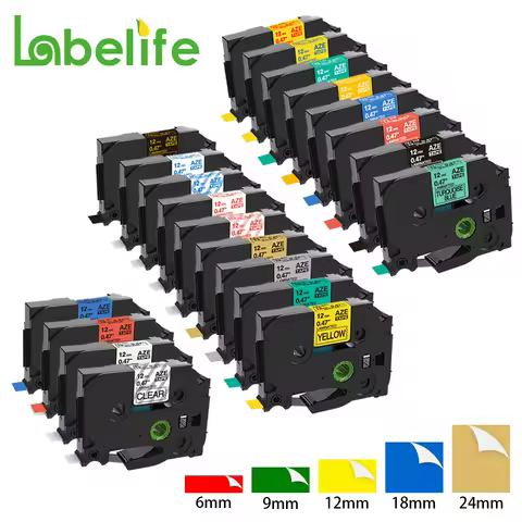 31 Colors TZe-231 TZe-131 TZe231 Label Tape 12mm Compatible for Brother Printer TZe-631 Laminated Ri