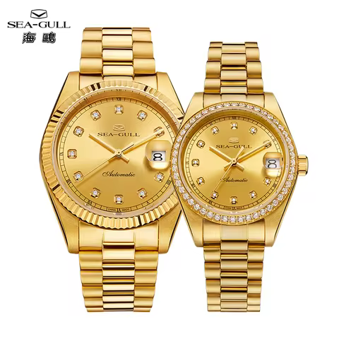 Seagull Oriente Series Couple Watch Luxury Diamond Gold Men/Women Automatic Mechanical Watches Top B